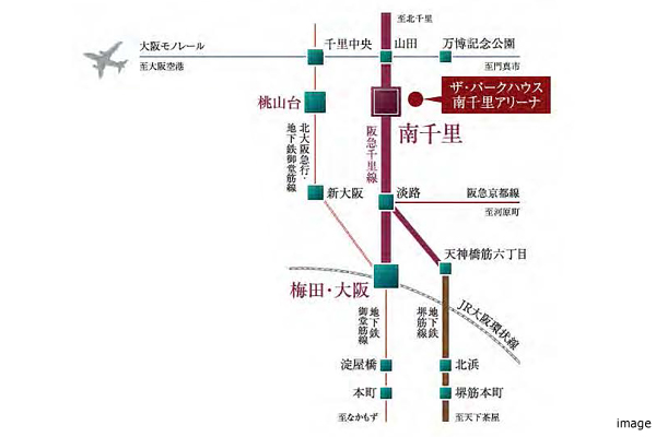 アクセス図｜ザ・パークハウス南千里アリーナ